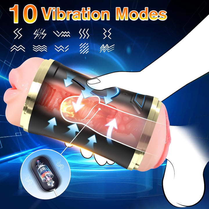 Sex Toys Automatic Male Masturbator - Adult Toys Open Ended Masturbator Cup with 10 Vibrating Modes for Penis Stimulation, Male Toys Electric Pocket Pussy Penis Stroker Vibrator, Sex Toys for Men - Just Closeouts Canada Inc.X004DCBNIZ
