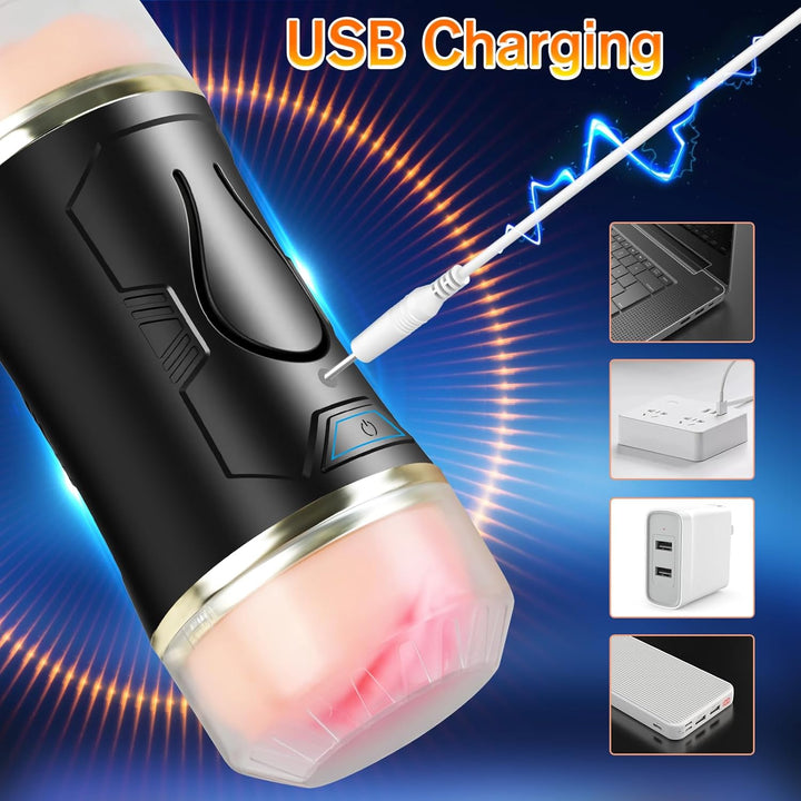 Sex Toys Automatic Male Masturbator - Adult Toys Open Ended Masturbator Cup with 10 Vibrating Modes for Penis Stimulation, Male Toys Electric Pocket Pussy Penis Stroker Vibrator, Sex Toys for Men - Just Closeouts Canada Inc.X004DCBNIZ