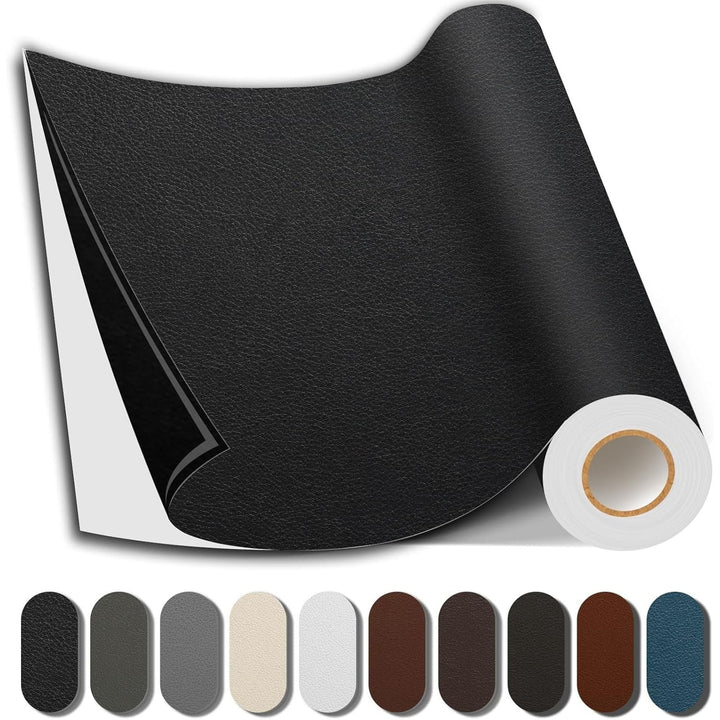 Shagoom Leather Repair Kit, 17X79 inch Self Adhesive Leather Patch Waterproof, DIY Large Leather Patches for Couches, Furniture, Kitchen Cabinets, Wall Black, 17X79 inch - Just Closeouts Canada Inc.
