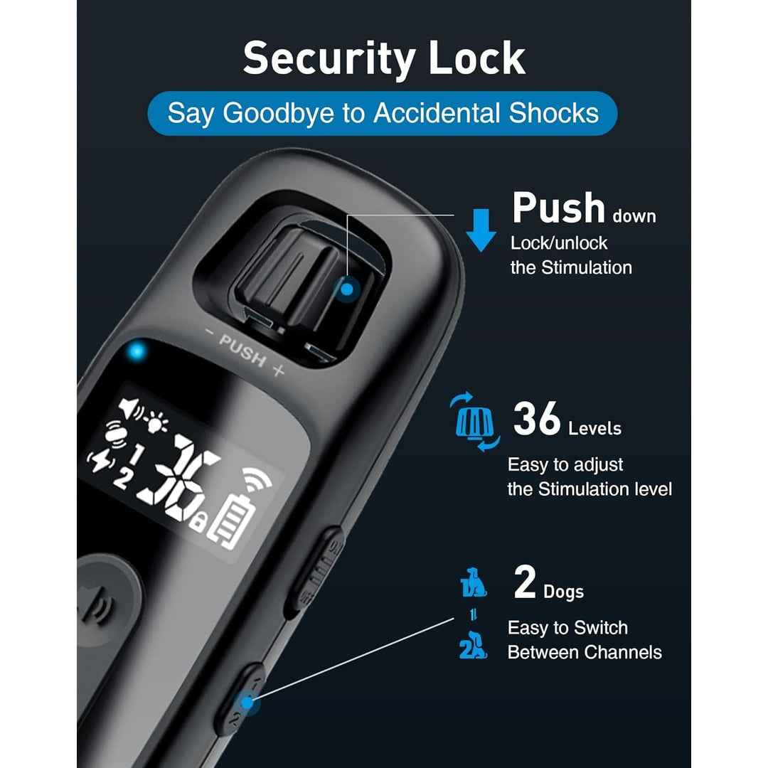 Shock Collar 2 Dogs (15~130lbs) - 3300ft Dog Shock Collar with Remote, IPX7 Waterproof Electric Dog Training Collar with Remote for Small Medium Large Dogs, Grey - Just Closeouts Canada Inc.X003VDYO01