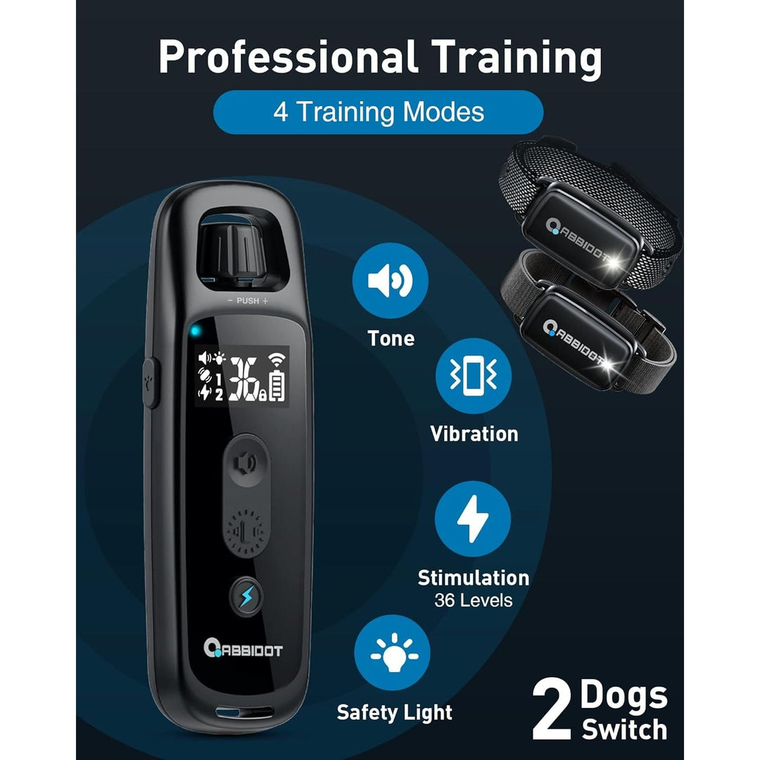 Shock Collar 2 Dogs (15~130lbs) - 3300ft Dog Shock Collar with Remote, IPX7 Waterproof Electric Dog Training Collar with Remote for Small Medium Large Dogs, Grey - Just Closeouts Canada Inc.X003VDYO01