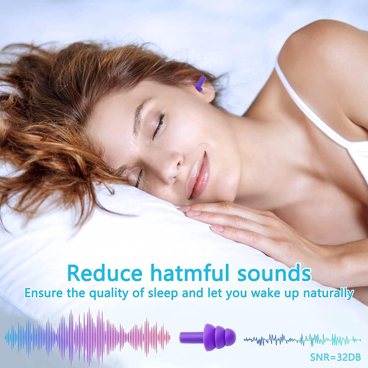 Silicone Ear Plugs for Sleeping,12 Pairs Reusable Earplugs Noise Reduction Ear Plugs Soft Waterproof Earplugs Hearing Protection for Concert,Swimming,Study,Loud Noise,Snoring - Just Closeouts Canada Inc.