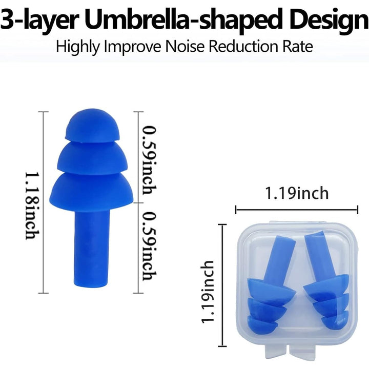 Silicone Ear Plugs for Sleeping,12 Pairs Reusable Earplugs Noise Reduction Ear Plugs Soft Waterproof Earplugs Hearing Protection for Concert,Swimming,Study,Loud Noise,Snoring - Just Closeouts Canada Inc.