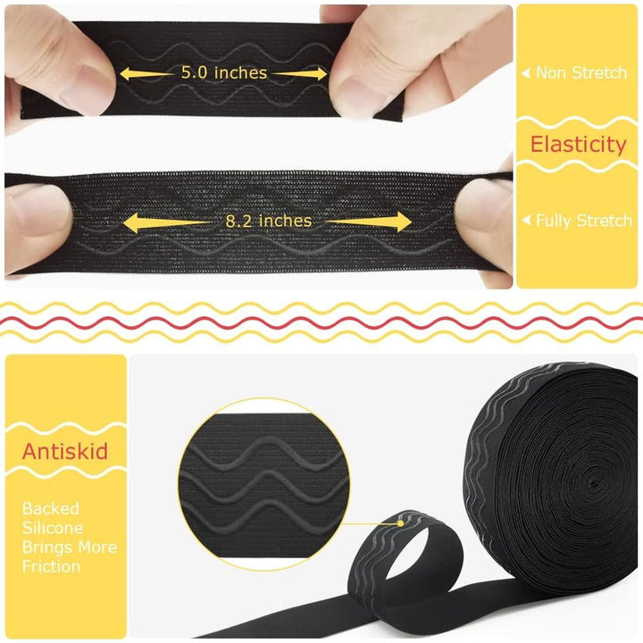 Silicone Gripper Sewing Elastic, 1.1 in × 12 yd, Black - Just Closeouts Canada Inc.