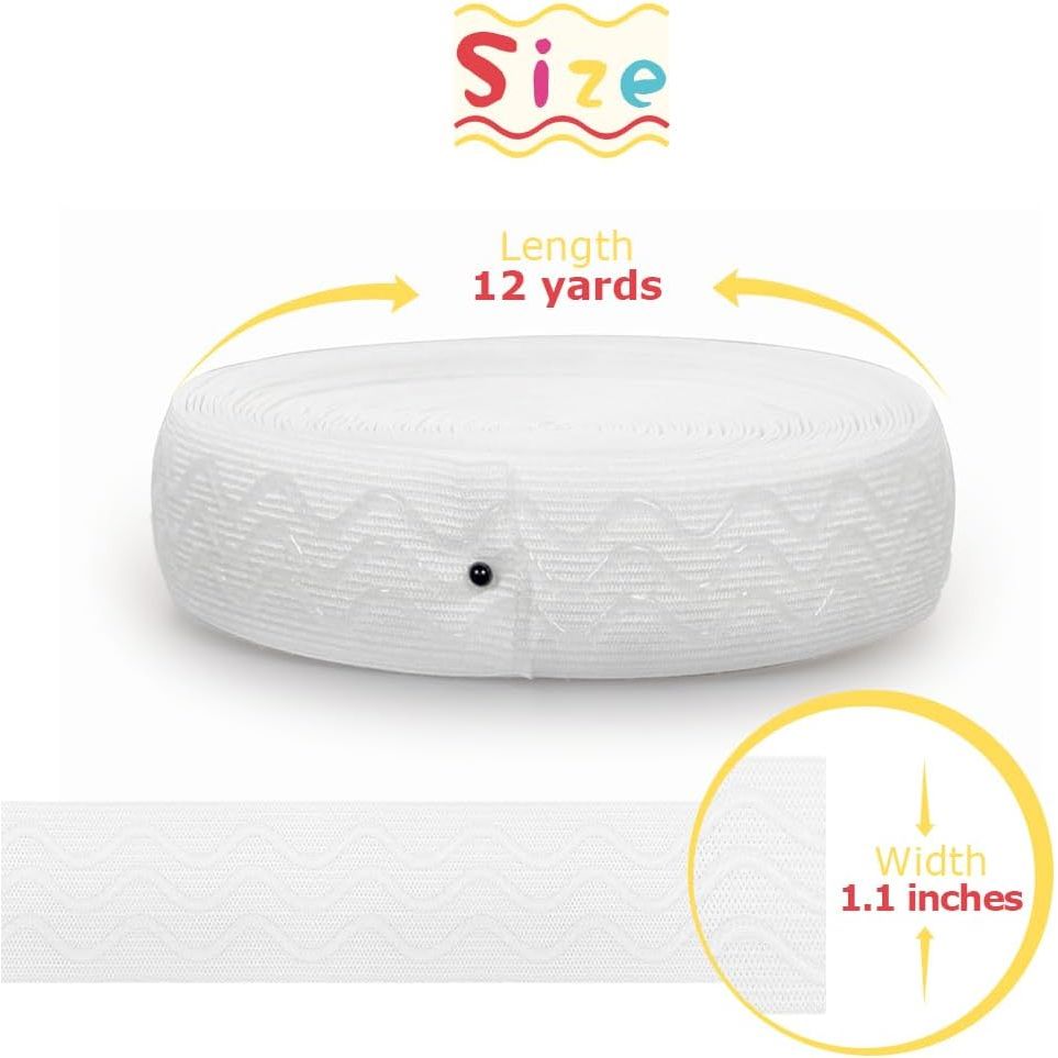 Silicone Gripper Sewing Elastic, 1.1 in × 12 yd, White - Just Closeouts Canada Inc.
