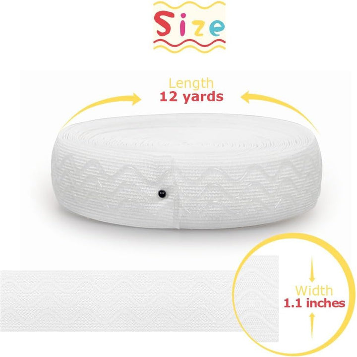 Silicone Gripper Sewing Elastic, 1.1 in × 12 yd, White - Just Closeouts Canada Inc.
