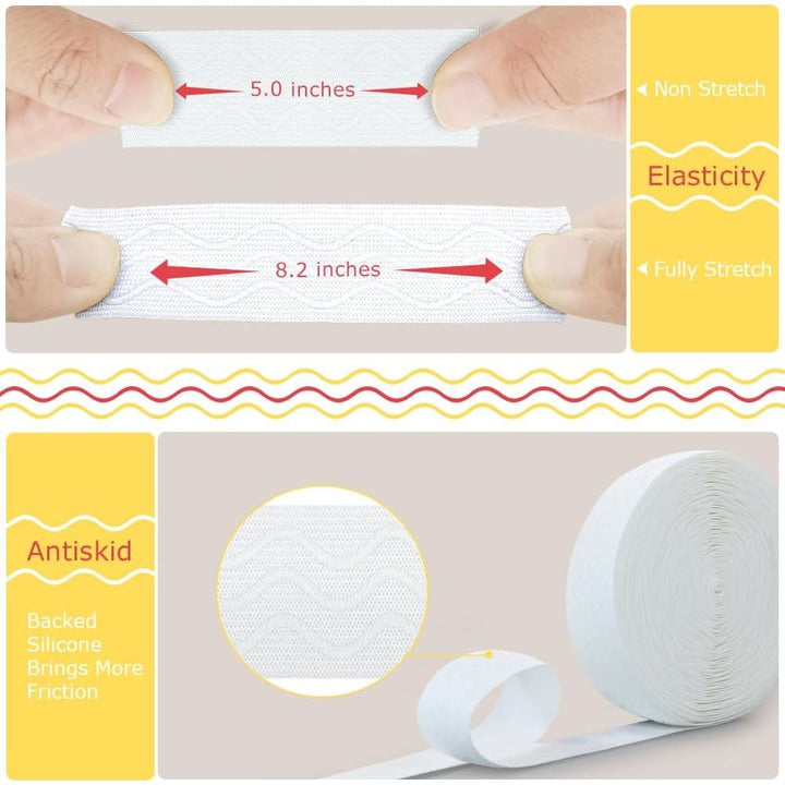 Silicone Gripper Sewing Elastic, 1.1 in × 12 yd, White - Just Closeouts Canada Inc.