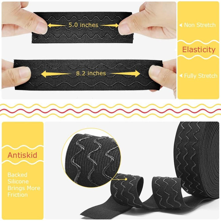 Silicone Gripper Sewing Elastic, 1.5 in × 12 yd, Black - Just Closeouts Canada Inc.