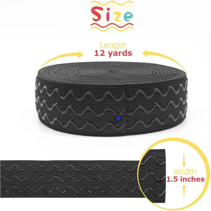 Silicone Gripper Sewing Elastic, 1.5 in × 12 yd, Black - Just Closeouts Canada Inc.