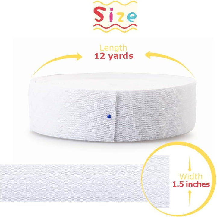 Silicone Gripper Sewing Elastic, 1.5 in × 12 yd, White - Just Closeouts Canada Inc.