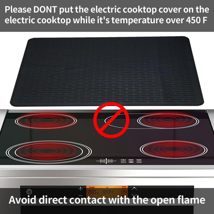 Silicone Stove Top Cover for Electric Stove, 28 * 20 inches Extra Large Silicone Dish Drying Mat, Glass Top Stove Cover to Protect Kitchen Counter Surface and Prevent Scratching (Black) - Just Closeouts Canada Inc.X003YREYLN