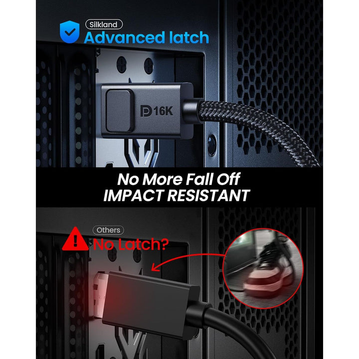 Silkland 54Gbps DisplayPort Cable 2.1 10FT [VESA Certified], [8K@165Hz, 4K@500Hz 360Hz 240Hz] DP 2.1 Cable, HDR HDCP DSC 1.2a Display Port Cord Compatible FreeSync G - Sync Gaming Monitor 4090 7900XTX - Just Closeouts Canada Inc.