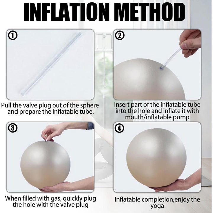 Silver 9-Inch Mini Pilates Exercise Ball with Inflation Straw - Just Closeouts Canada Inc.