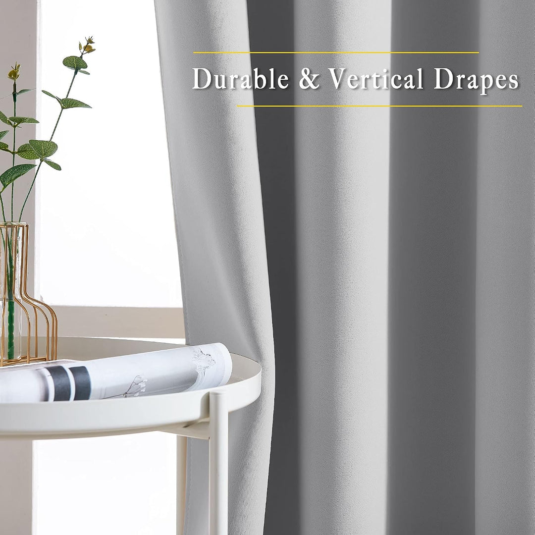 Silver Grey Blackout Grommet Curtains, 52 x 84 in, 2 Panels - Just Closeouts Canada Inc.
