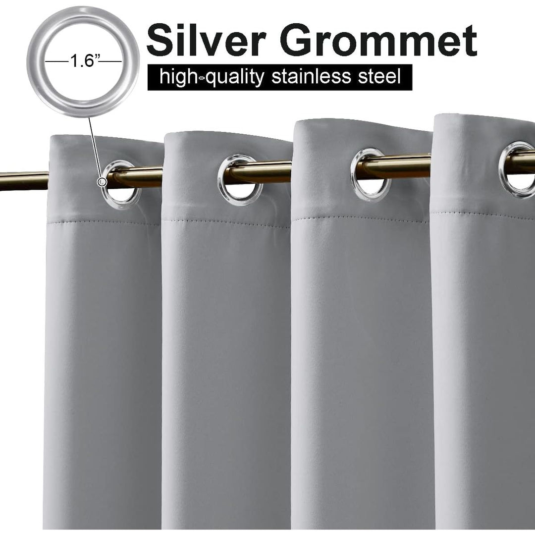 Silver Grey Waterproof Outdoor Grommet Curtain, 100 x 95 in, 1 Panel - Just Closeouts Canada Inc.