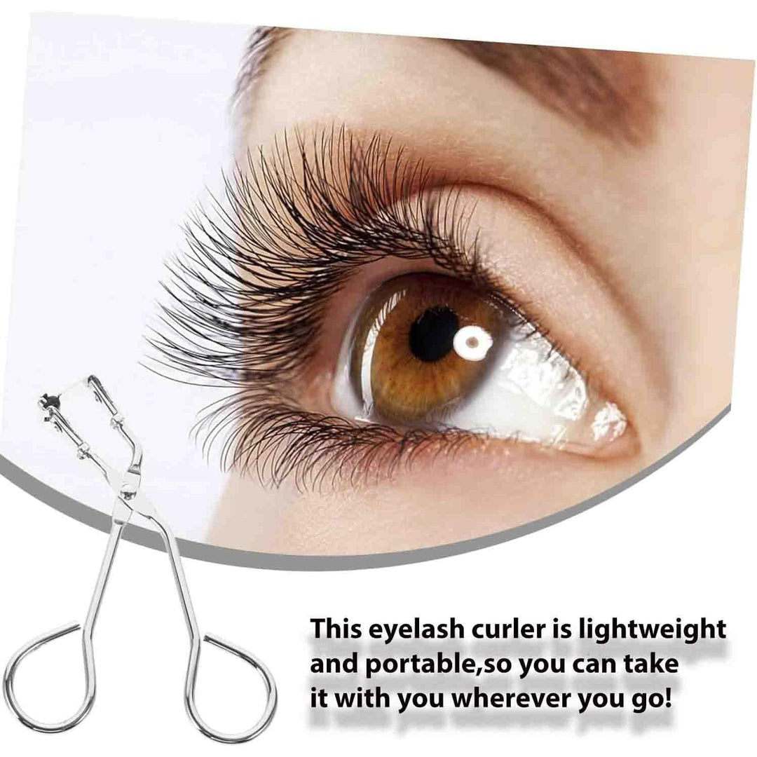 Compact silver eyelash curler detail