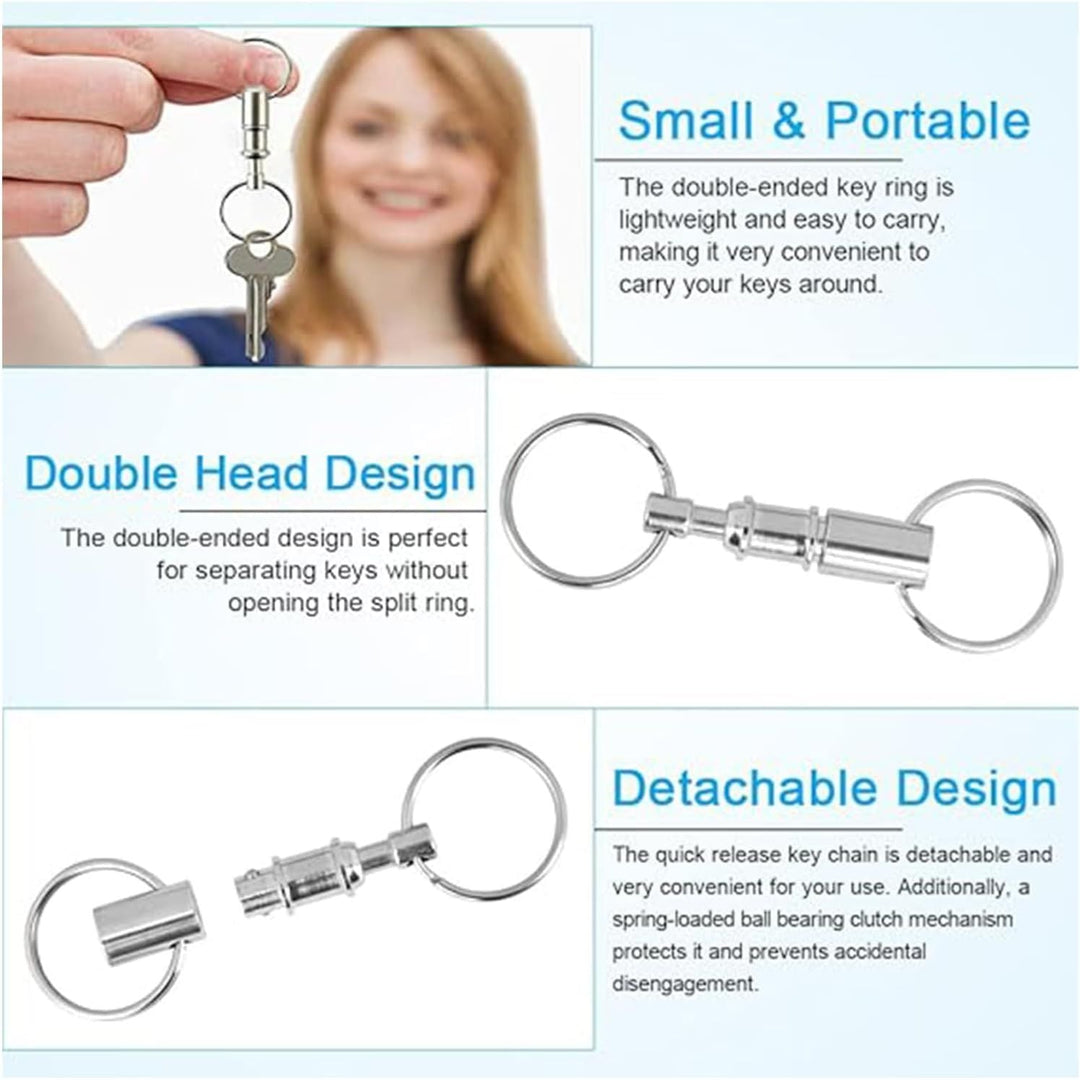 Silver Quick-Release Keychains with Split Rings, 10-Pack - Just Closeouts Canada Inc.X004A7GLQH