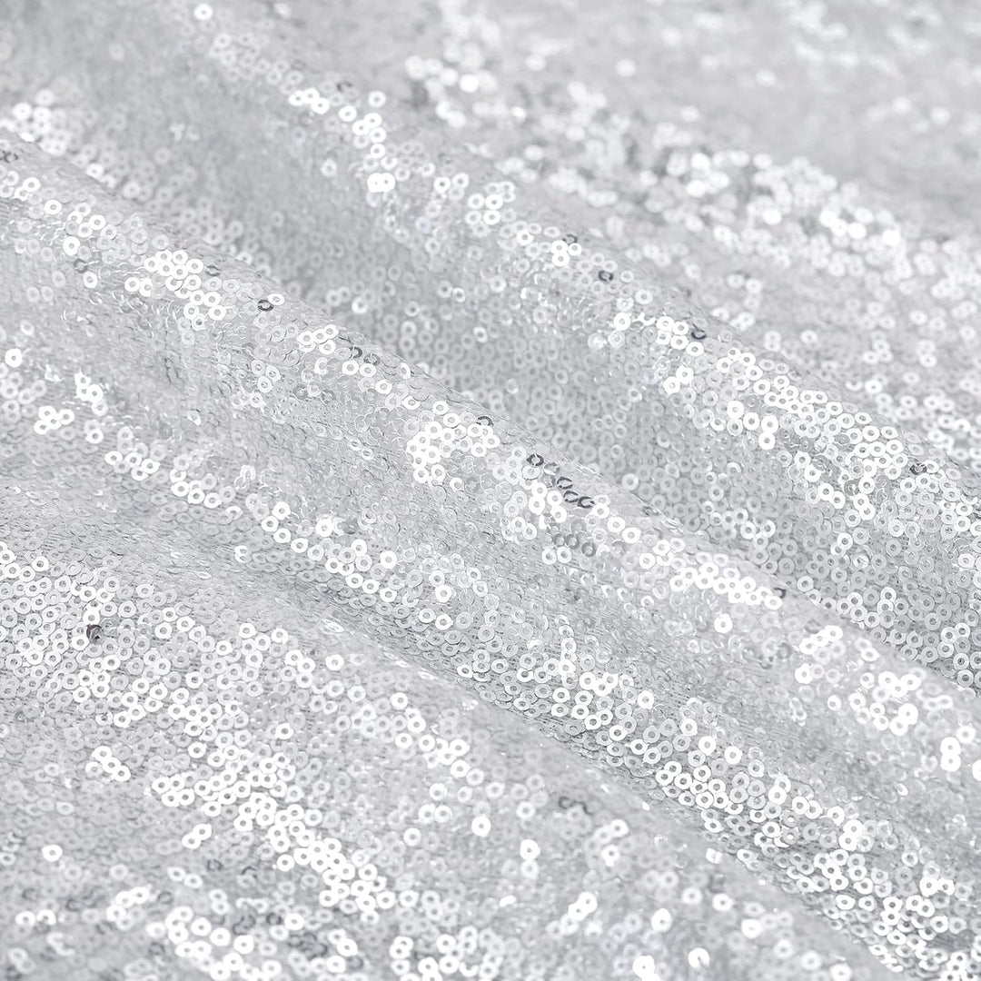 Silver Sequin Backdrop Curtain, 4 × 8 ft - Just Closeouts Canada Inc.X001OV140Z