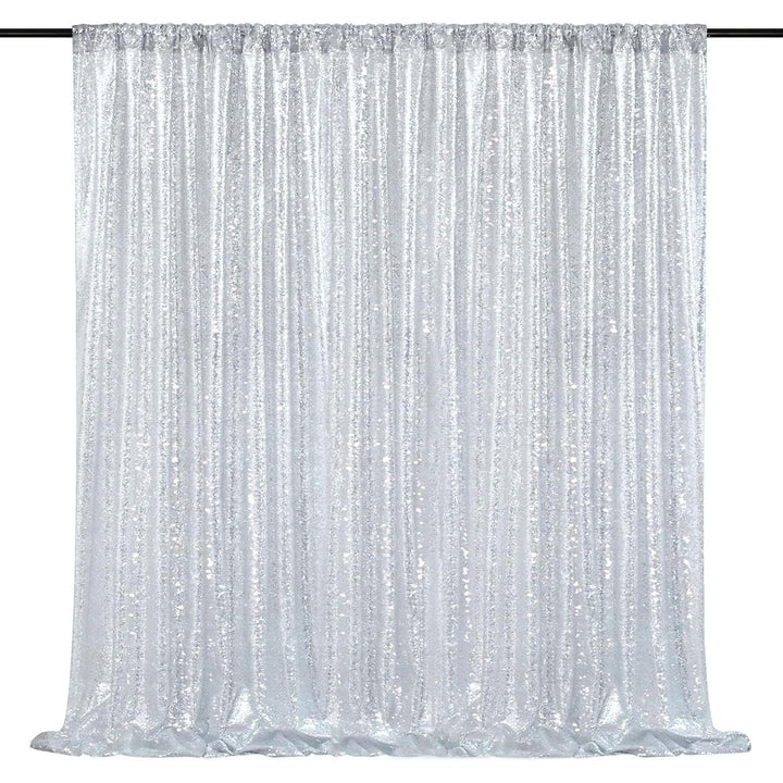 Silver Sequin Backdrop Curtain, 7 × 7 ft - Just Closeouts Canada Inc.X004A9H0KL