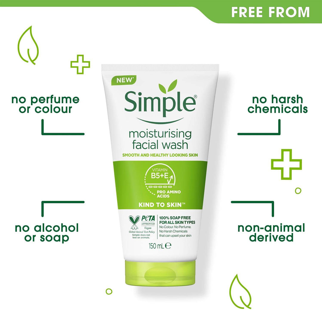 Simple Kind to Skin Moisturising Facial Wash, 150ml - Just Closeouts Canada Inc.5011451103870