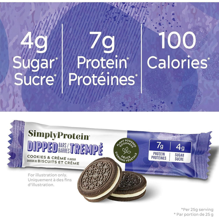 Simply Protein - Dipped Bars - Cookies & Cream, 5CT - Just Closeouts Canada Inc.