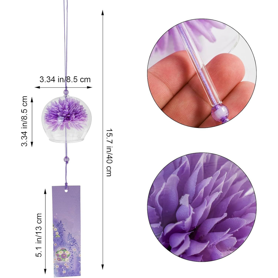 Six Flower-Design Japanese Glass Wind Chimes with Hanging Tags - Just Closeouts Canada Inc.X004J03XEX