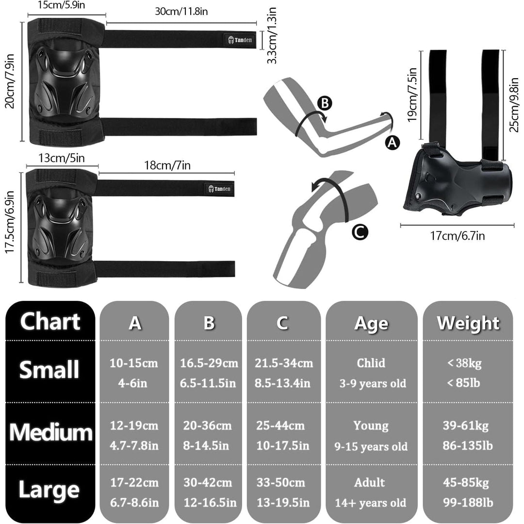 Skating Protective Gear Elbow and Knee Pads Adult, Knee Pads for Men Women Elbow Pads Wrist Guards for Roller Skating Skateboarding Cycling - Just Closeouts Canada Inc.