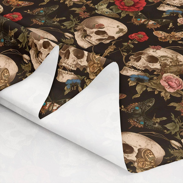 Skull, Rose & Moth Print Upholstery Fabric, 1 Yard - Just Closeouts Canada Inc.X004E7DZ71