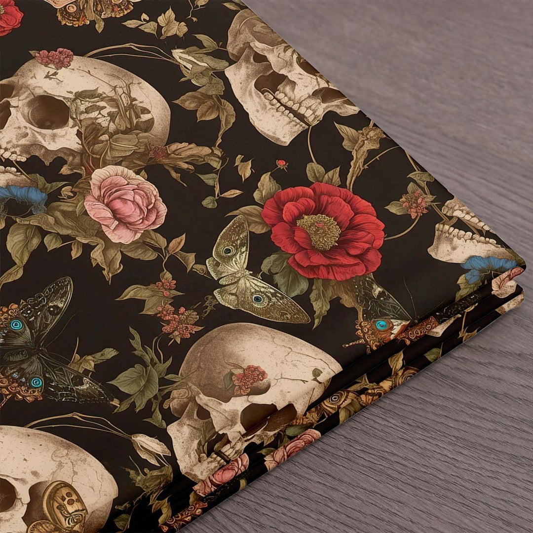 Skull, Rose & Moth Print Upholstery Fabric, 1 Yard - Just Closeouts Canada Inc.X004E7DZ71