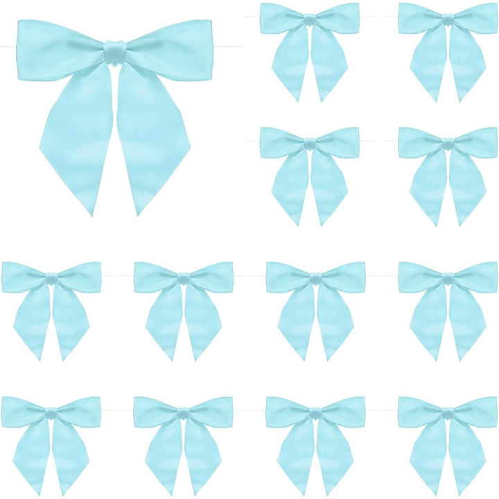 Sky Blue Pre-Tied Satin Gift Bows, 4.5 in, 50-Pack - Just Closeouts Canada Inc.