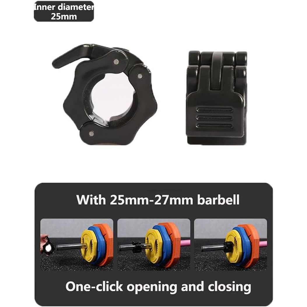Slim Panda 1 inch Barbell Clips (Pack of 4), Non - Slip Quick Release Barbell Collars, Weight Locks Dumbbell Clips, Barbell Clamps for Fitness, Weightlifting, Strength Training - Just Closeouts Canada Inc.