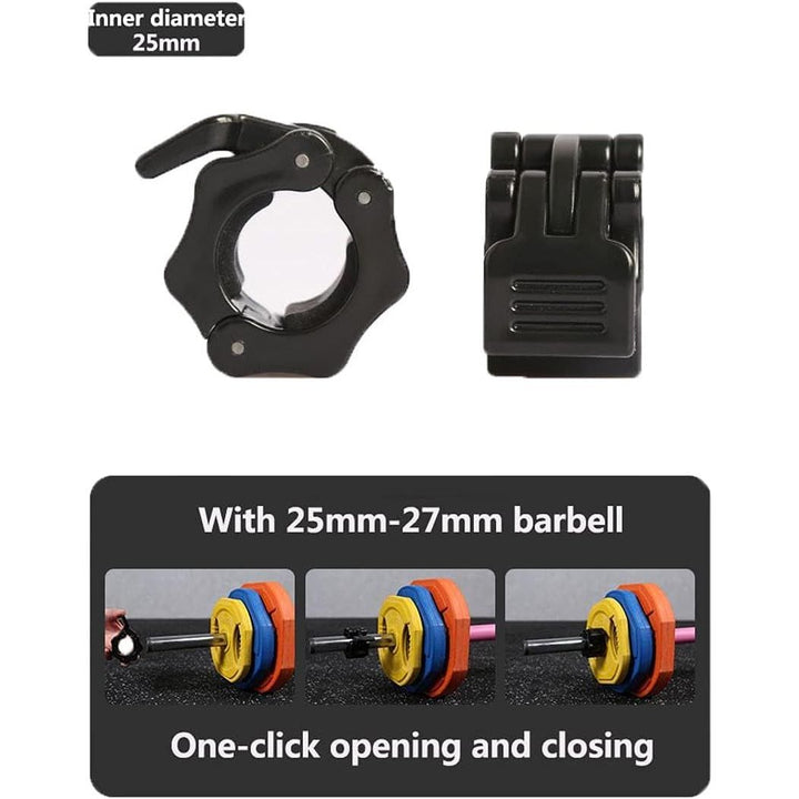 Slim Panda 1 inch Barbell Clips (Pack of 4), Non - Slip Quick Release Barbell Collars, Weight Locks Dumbbell Clips, Barbell Clamps for Fitness, Weightlifting, Strength Training - Just Closeouts Canada Inc.