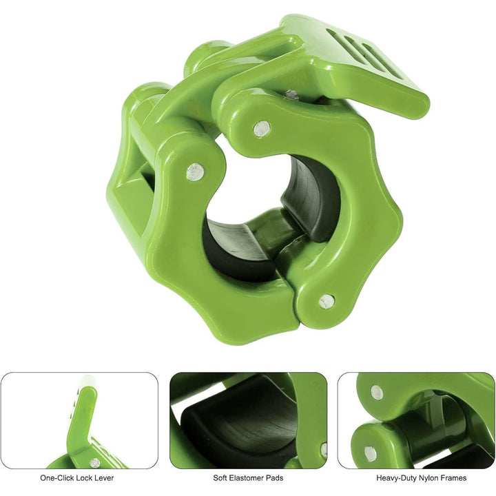 Slim Panda 1 inch Barbell Clips (Pack of 4), Non - Slip Quick Release Barbell Collars, Weight Locks Dumbbell Clips, Barbell Clamps for Fitness, Weightlifting, Strength Training - Just Closeouts Canada Inc.