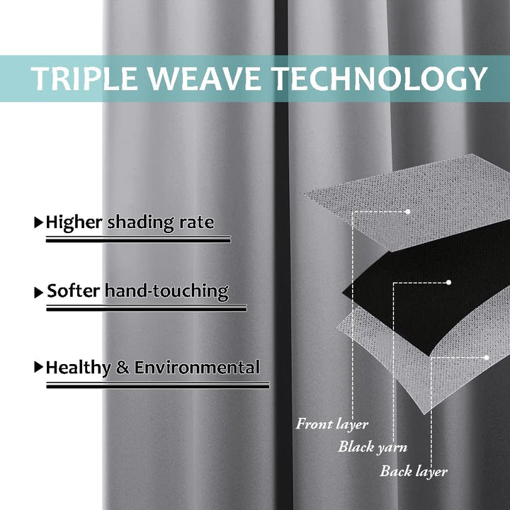 Triple-weave construction of Silver Grey outdoor curtain