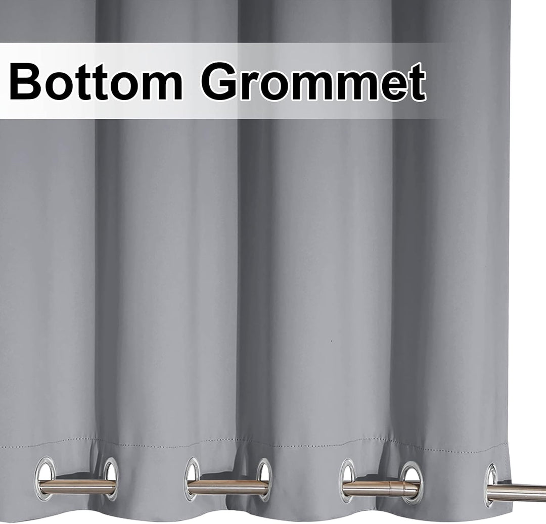 Bottom grommets on Silver Grey outdoor curtain