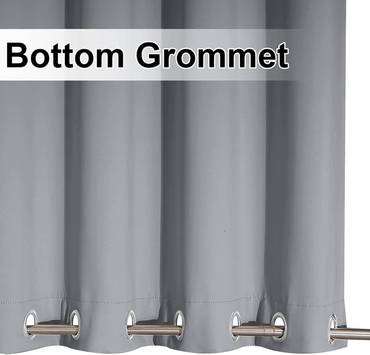 Bottom grommets on Silver Grey outdoor curtain