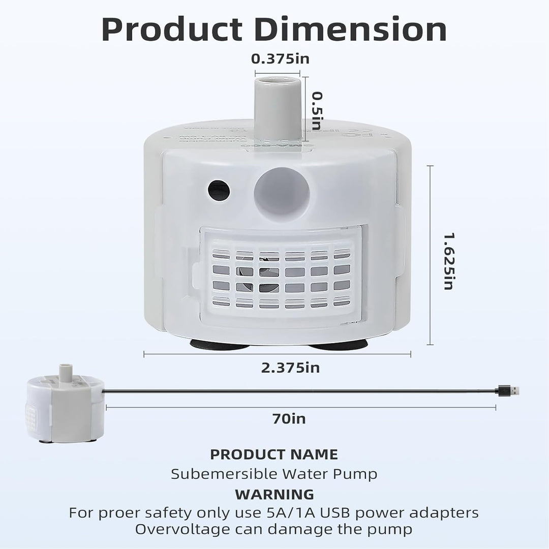 SMA-800 Side-Suction Replacement Pump for Cat Water Fountains - Just Closeouts Canada Inc.X003V4IEJR