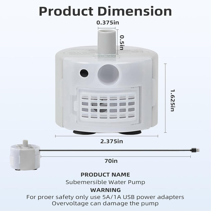 SMA-800 Side-Suction Replacement Pump for Cat Water Fountains - Just Closeouts Canada Inc.X003V4IEJR