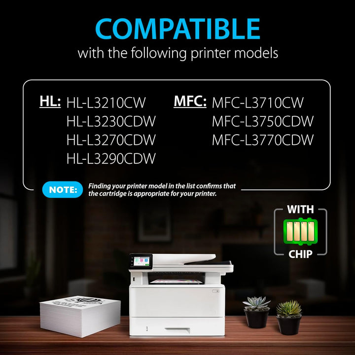 Smart Ink Compatible TN227 High Yield Toner Cartridge 5 Pack (2BK/C/M/Y) Replacement for Brother TN - 227 TN - 223 TN223bk TN227bk to use with MFC - L3770CDW HL - L3290CDW HL - L3270CDW MFC - L3710CW HL - L3210CW - Just Closeouts Canada Inc.