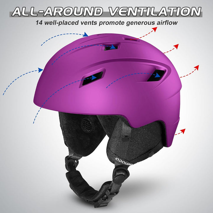 Snow Ski Helmet and Goggles Set, Sports Helmet and Protective Glasses - Windproof Protective Gear for Skiing, Snowboarding, Purple Small - Just Closeouts Canada Inc.X0029GRDQD