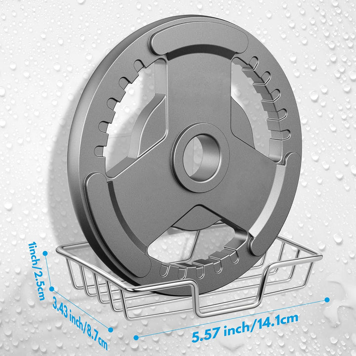 Soap Dish Holder, No Drilling, 304 Rustproof Stainless Steel, Wall Mounted Soap Holder Soap Tray Bar Soap Sponge Holder for Bathroom & Kitchen, Square, Silver - Just Closeouts Canada Inc.