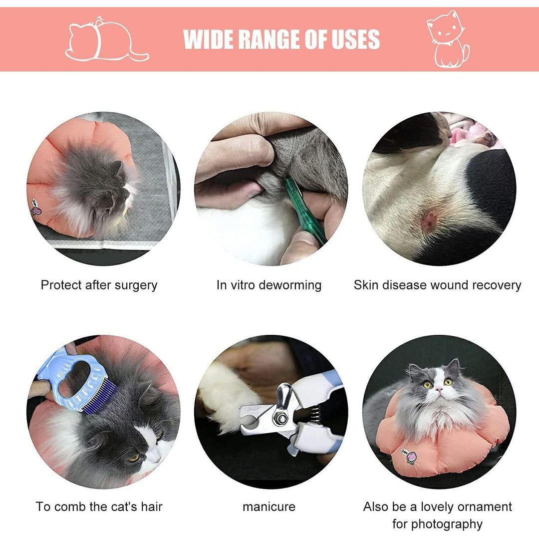 Soft Cat Recovery Collar, Comfy Head Wound Healing Protective Collar for Cat Recovery After Surgery, Adjustable Cute Neck Cone for Cats, Kitten and Puppies(Pink FlowersXL) - Just Closeouts Canada Inc.