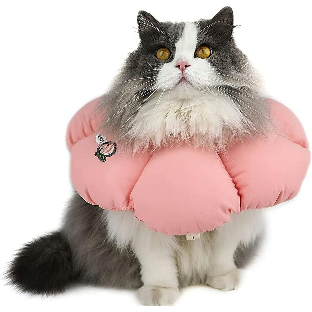 Soft Cat Recovery Collar, Comfy Head Wound Healing Protective Collar for Cat Recovery After Surgery, Adjustable Cute Neck Cone for Cats, Kitten and Puppies(Pink FlowersXL) - Just Closeouts Canada Inc.