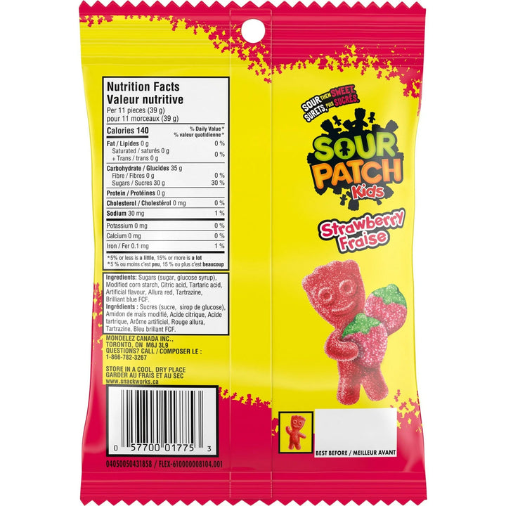 Sour Patch Kids, Strawberry Candy, Gummy Candy, Sour Candy, 154 g - Just Closeouts Canada Inc.