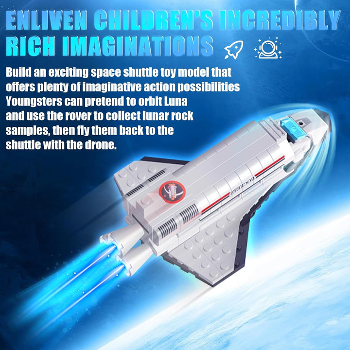 Space Exploration Shuttle Toys, 12 - in - 1 STEM Projects Rocket Building Toy Kit, 885 Pcs - Just Closeouts Canada Inc.