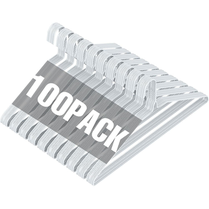 SPECILITE Metal Wire Hangers 100 Pack, Bulk for Commercial and Home, 16 Inch 12 Gauge Ultra Thin for Standard Size Clothes, Coats, Suits, Shirts - White - Just Closeouts Canada Inc.