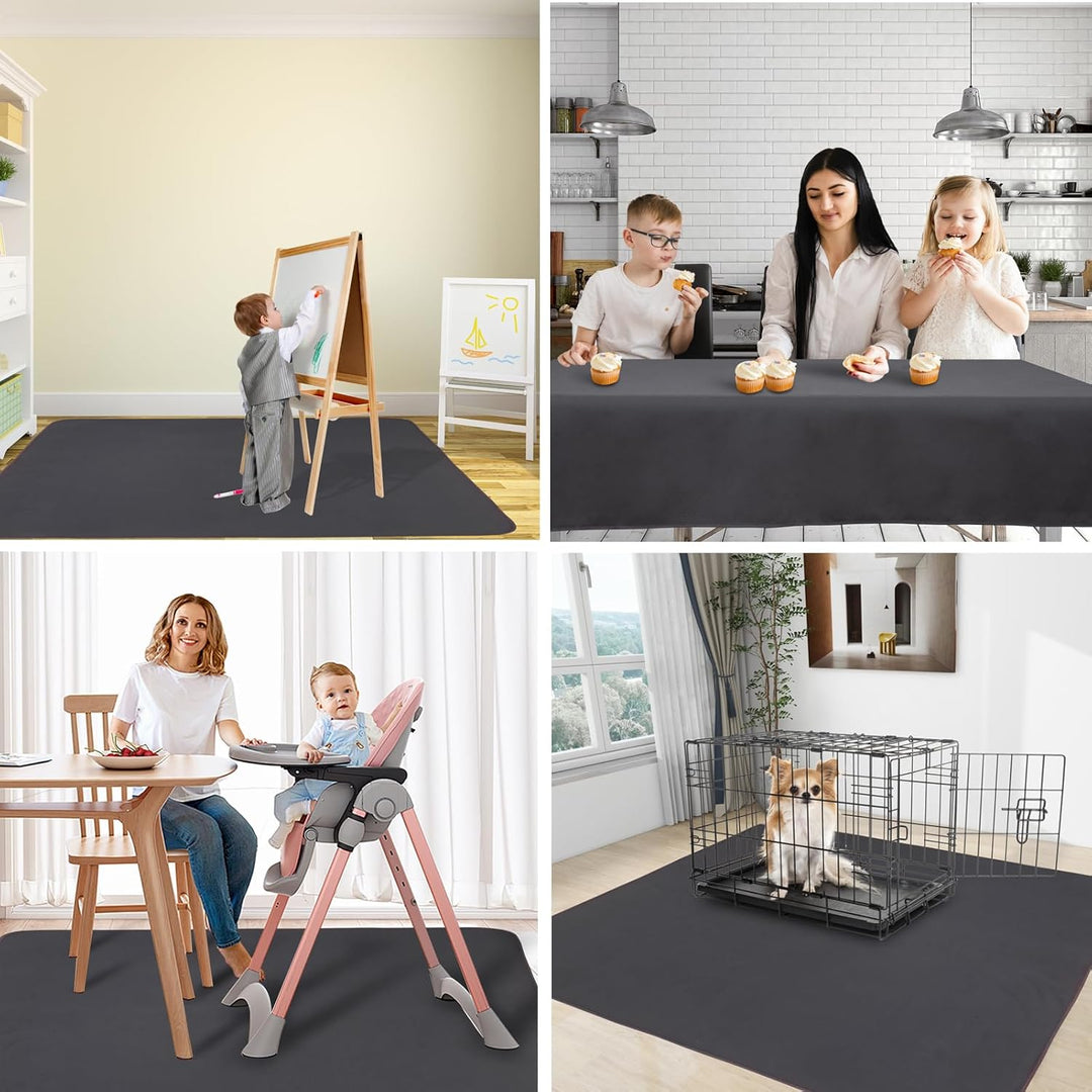 Splat Mat for Under High Chair/Arts/Crafts, WOMUMON Washable Spill Mat Waterproof Anti - Slip Floor Protector Splash Mat, Messy Mat and Table Cloth - Just Closeouts Canada Inc.