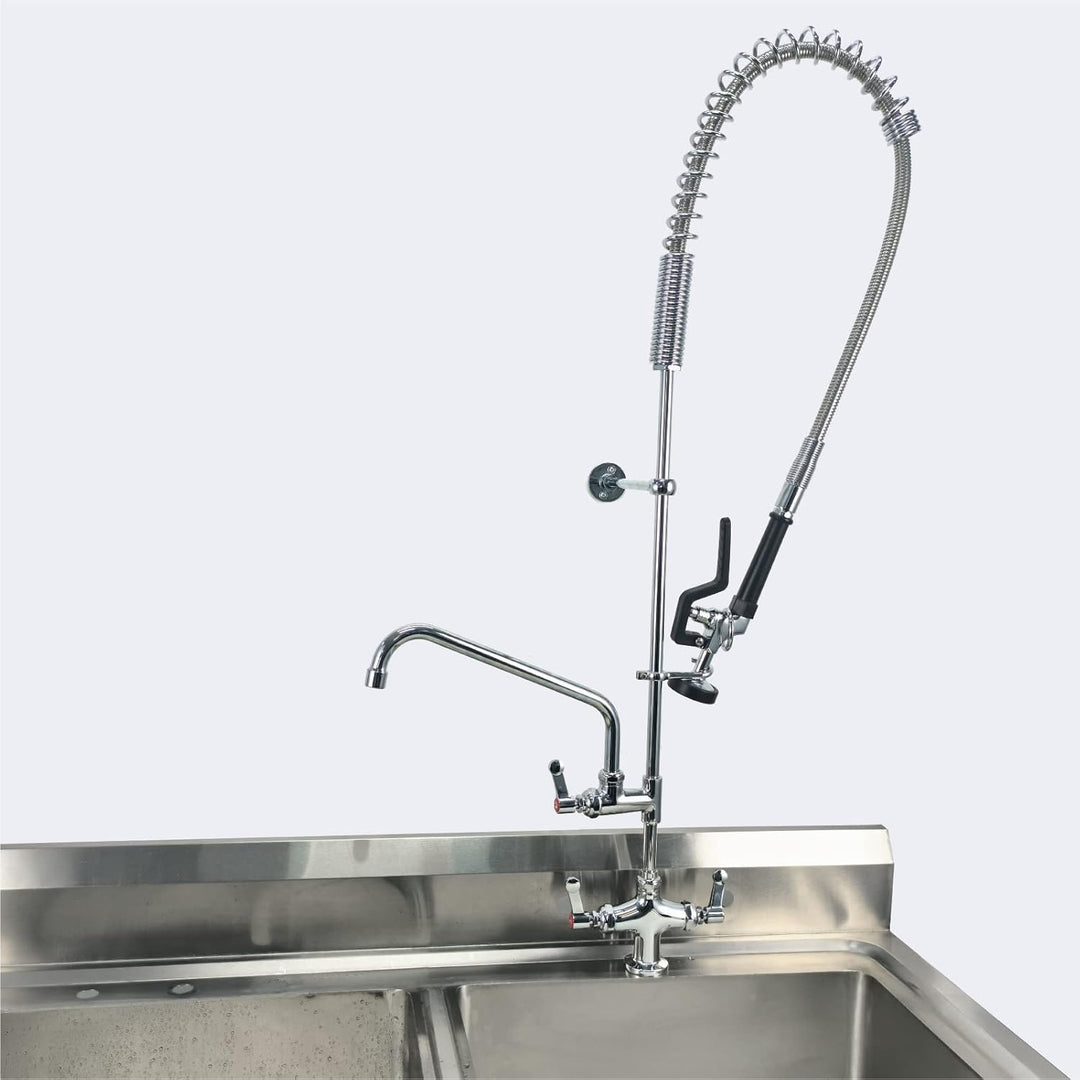 Spray Valve Kitchen Commercial Faucet Pre Rinse Unit with Pot Filling Add On Spout Deck Mount Single Hole Double Handle (MS - 5801BDP) - Just Closeouts Canada Inc.X001YDNMOT