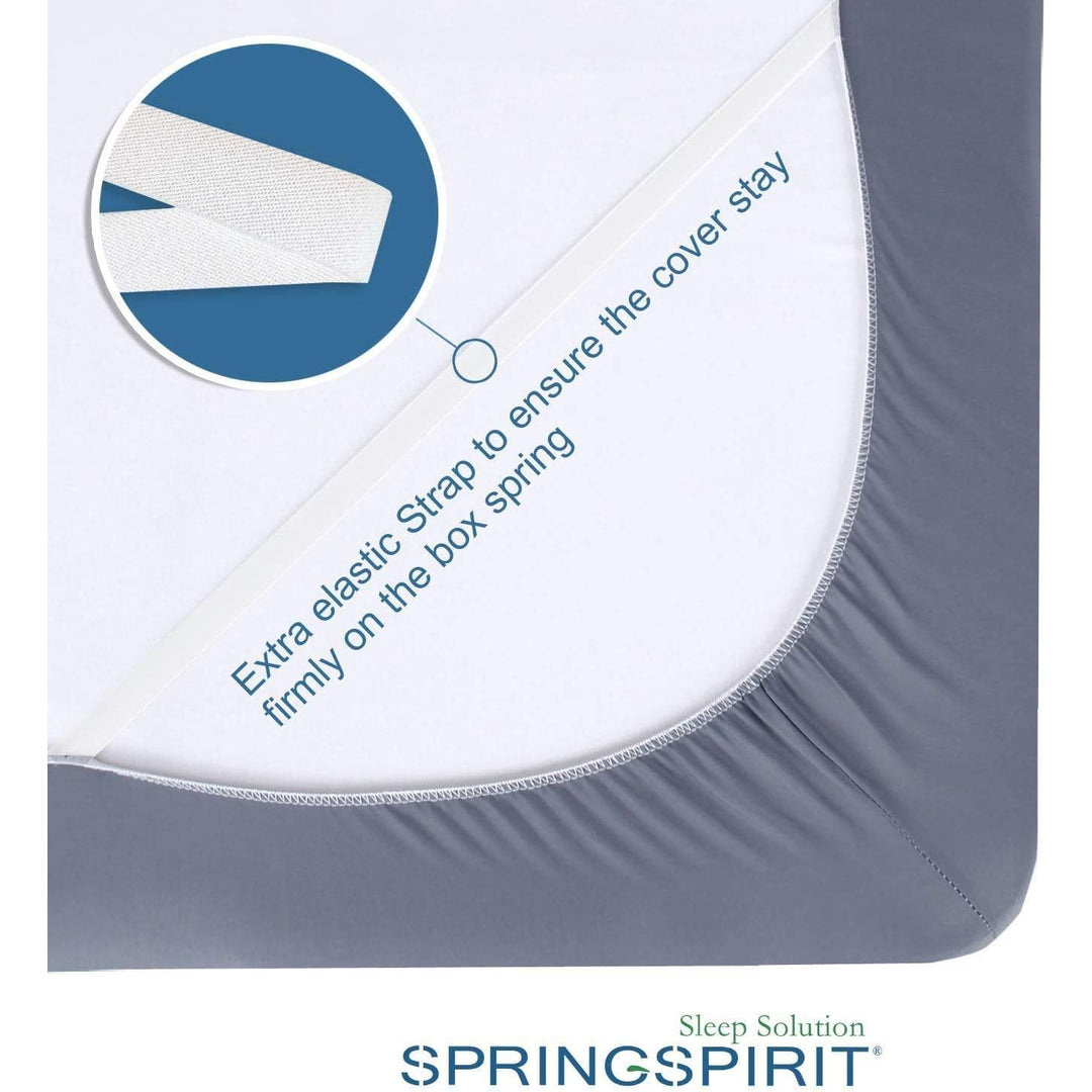 SPRINGSPIRIT Alternates for Bed Skirt Double, Box Spring Cover Full Size with Smooth and Elastic Woven Material, Wrinkle & Fading Resistant, Washable, Dustproof, Grey - Just Closeouts Canada Inc.