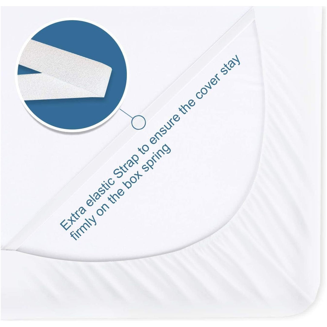 SPRINGSPIRIT Box Spring Cover Queen Size, Alternates for Bed Skirt Queen with Smooth and Elastic Woven Material, Wrinkle & Fading Resistant, Washable, Dustproof, White - Just Closeouts Canada Inc.